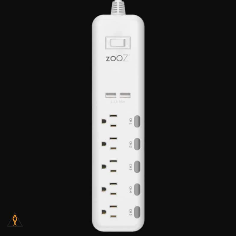 Smart 5 Channel Power Strip  w/ 2 USB Slots - ZOOZ